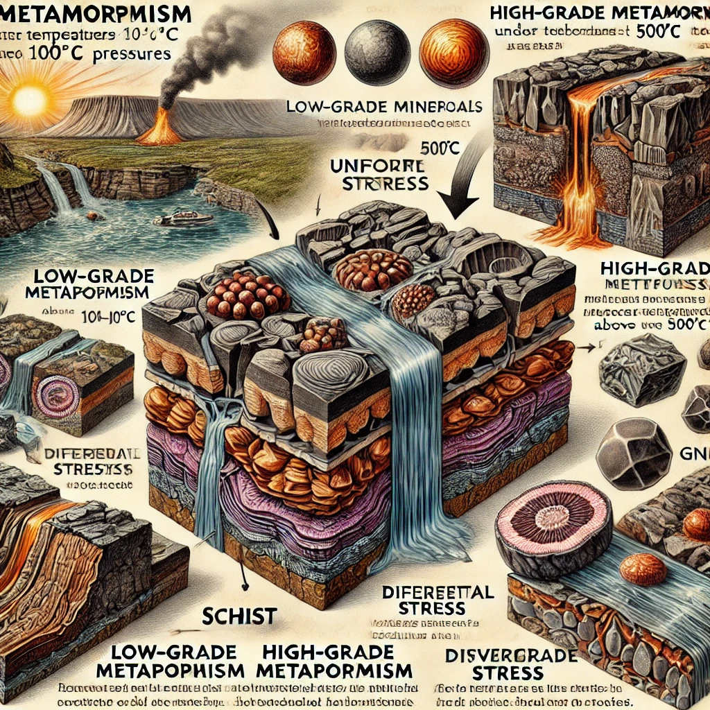 Different steps involved in the metamorphic process (Source - CHAT GPT)