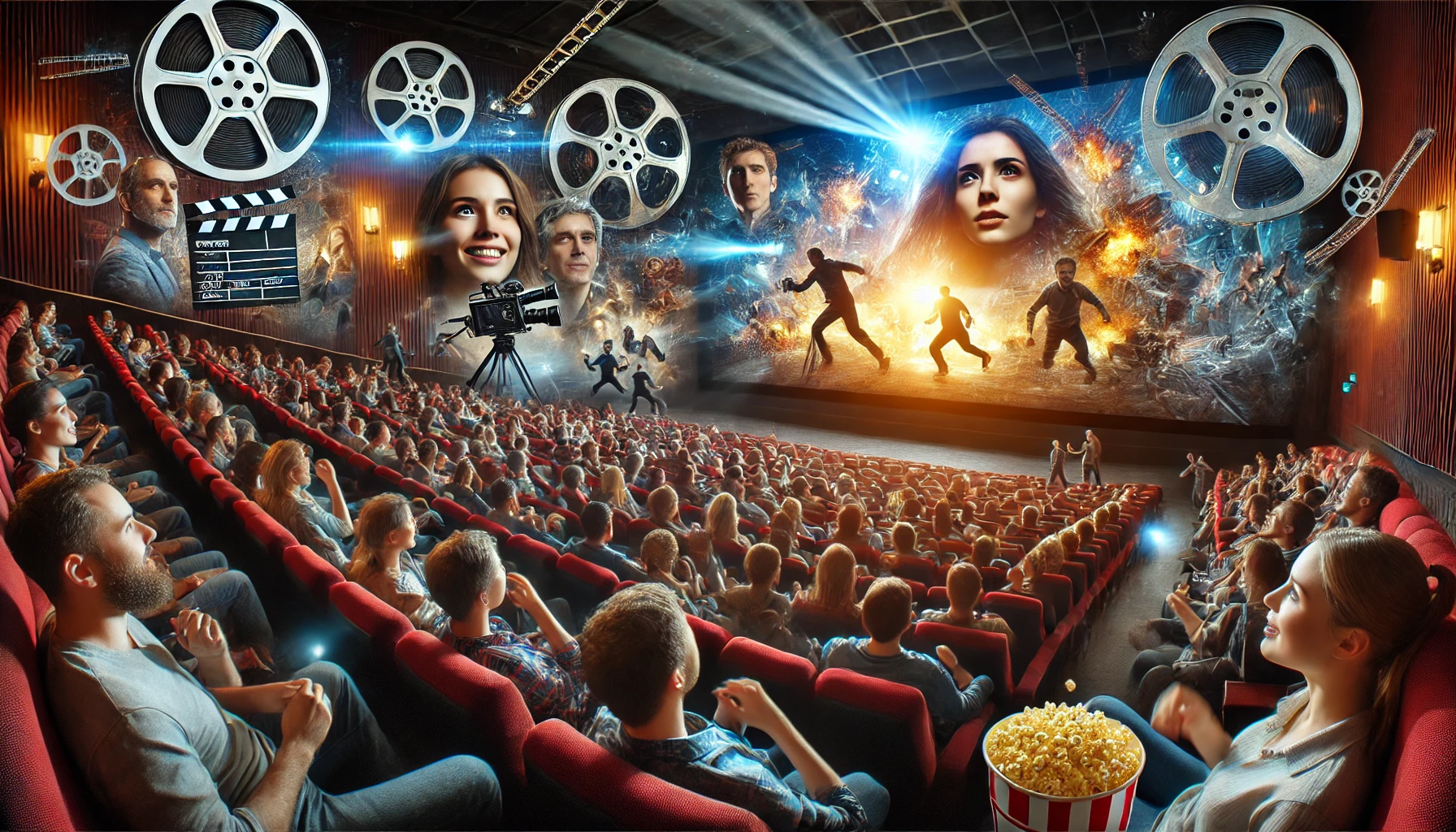 Audience immersed in a movie at a movie theater (Source - CHAT GPT)