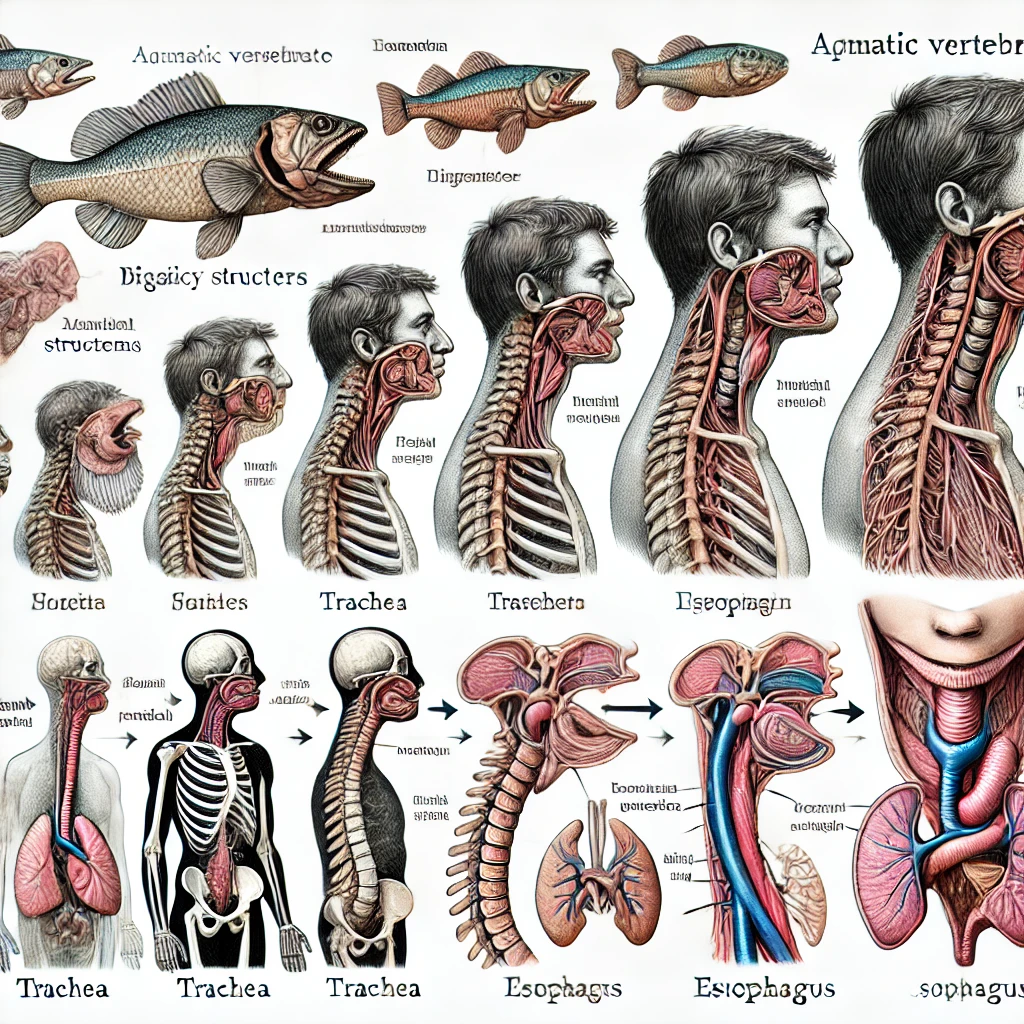 How the evolution of the human throat structure led to the intersection of the respiratory and digestive systems (Source - CHAT GPT)