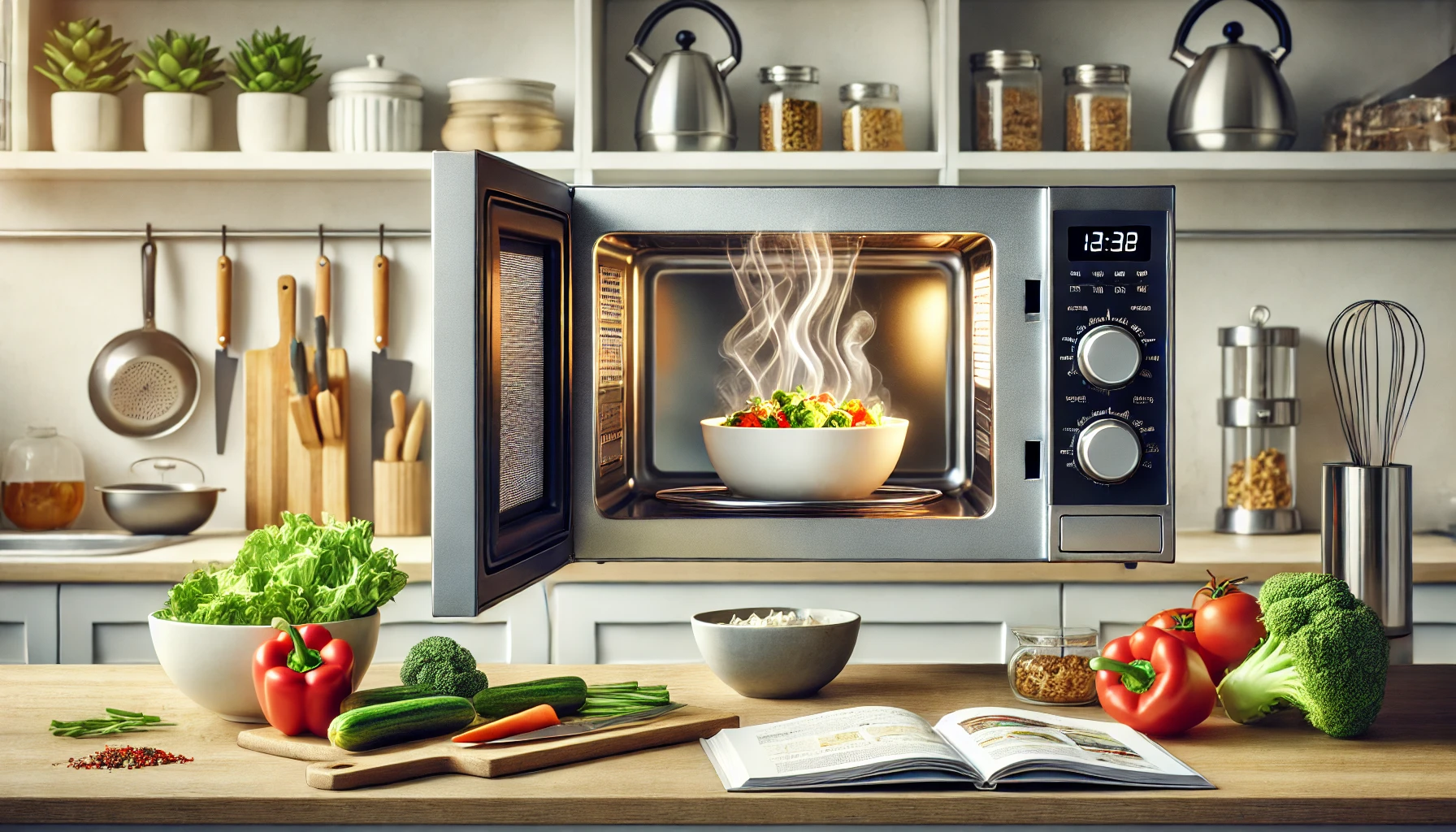 Food being heated in a microwave oven (Source - CHAT GPT)