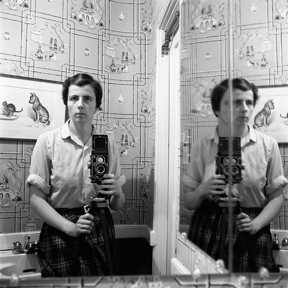 Vivian Maier Self-portrait, 1955 (Source - https://www.howardgreenberg.com/artists/vivian-maier)